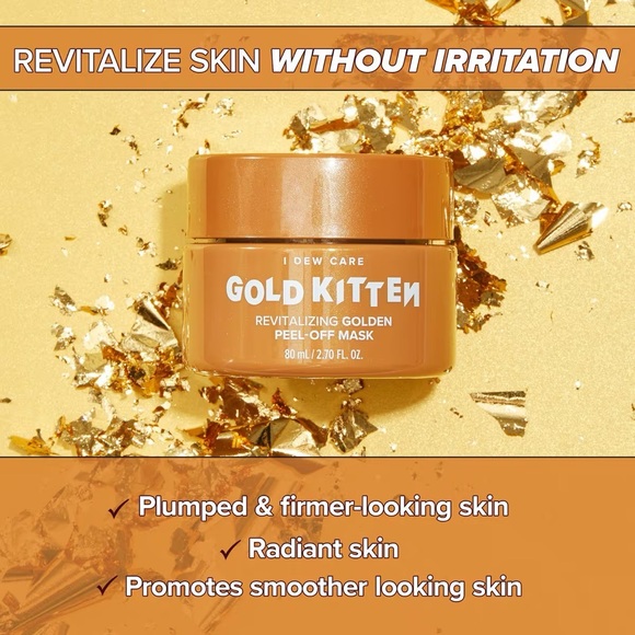 I Dew Care Gold Kitten Revitalizing Golden Peel-Off Mask - NEW - Picture 8 of 10